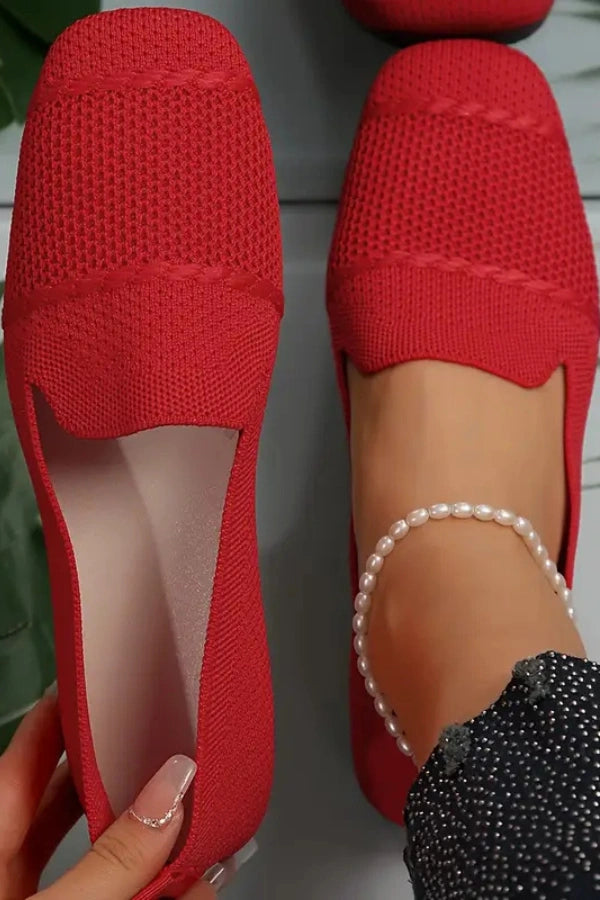 Schlupf-Ballerinas aus Strick